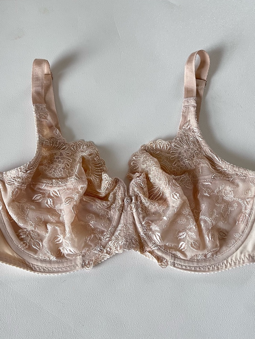 Wacoal Tulip Embroidery Semi Sheer Full Coverage Undewire Bra Size 36D